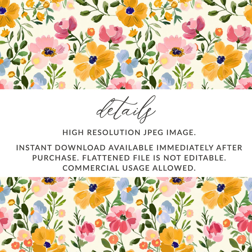 Pink Colorful Acrylic Floral Pattern Spring Modern Botanical Illustration Digital - Moore and Mountain