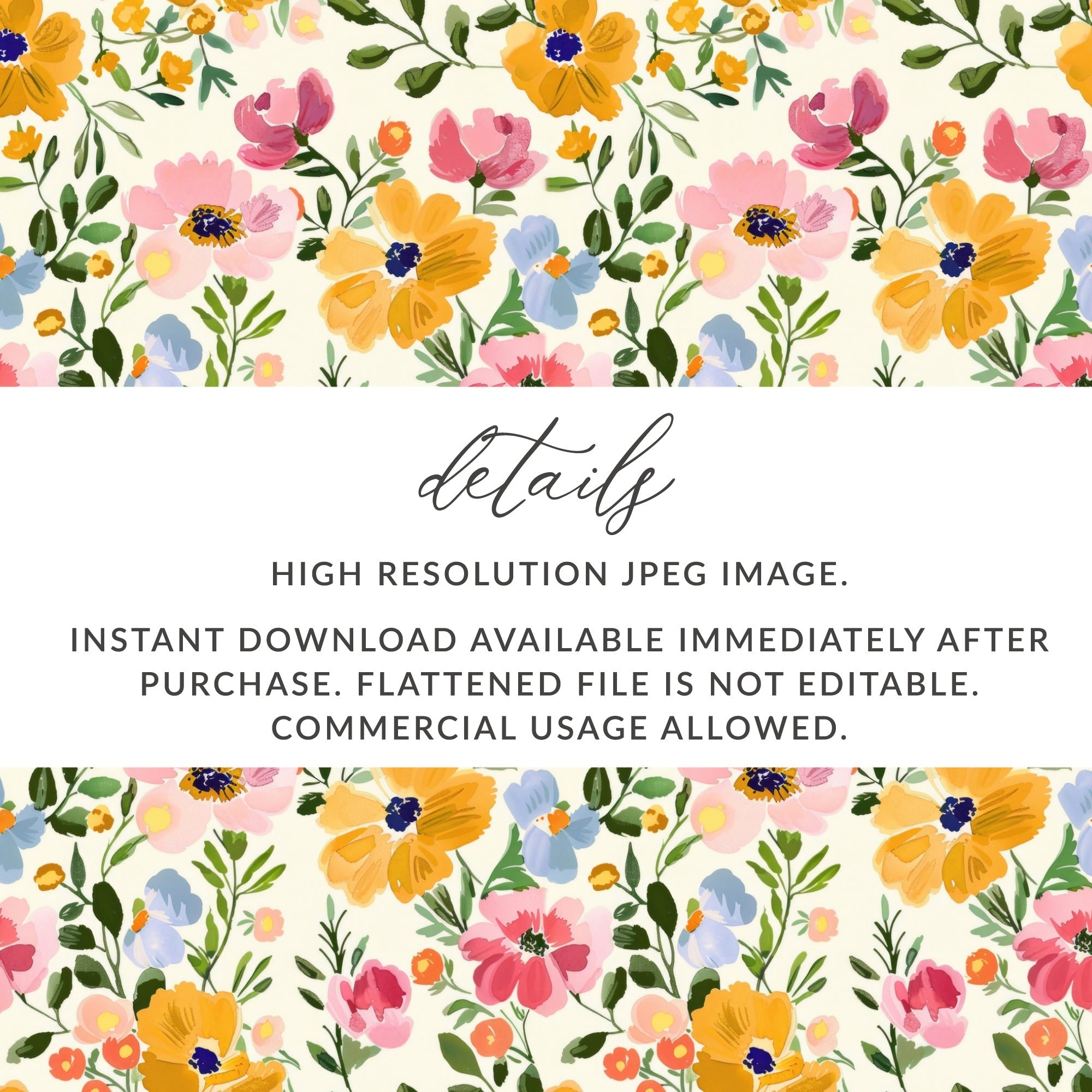 Pink Colorful Acrylic Floral Pattern Spring Modern Botanical Illustration Digital - Moore and Mountain