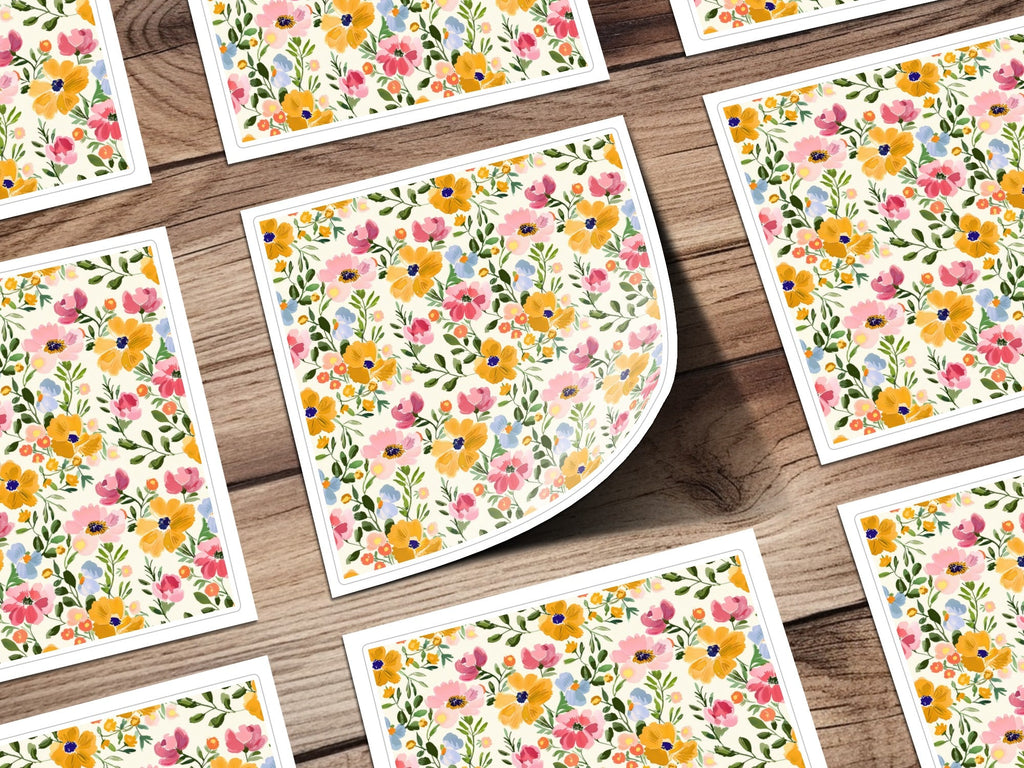 Pink Colorful Acrylic Floral Pattern Spring Modern Botanical Illustration Digital - Moore and Mountain