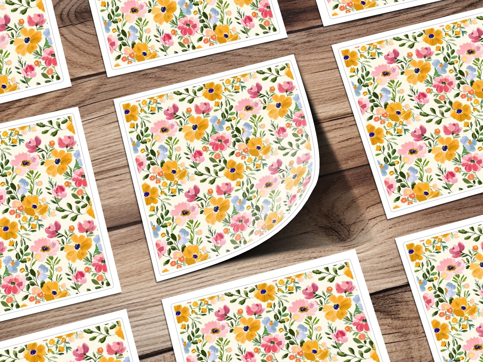 Pink Colorful Acrylic Floral Pattern Spring Modern Botanical Illustration Digital - Moore and Mountain