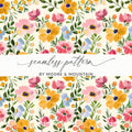 Pink Colorful Acrylic Floral Pattern Spring Modern Botanical Illustration Digital - Moore and Mountain