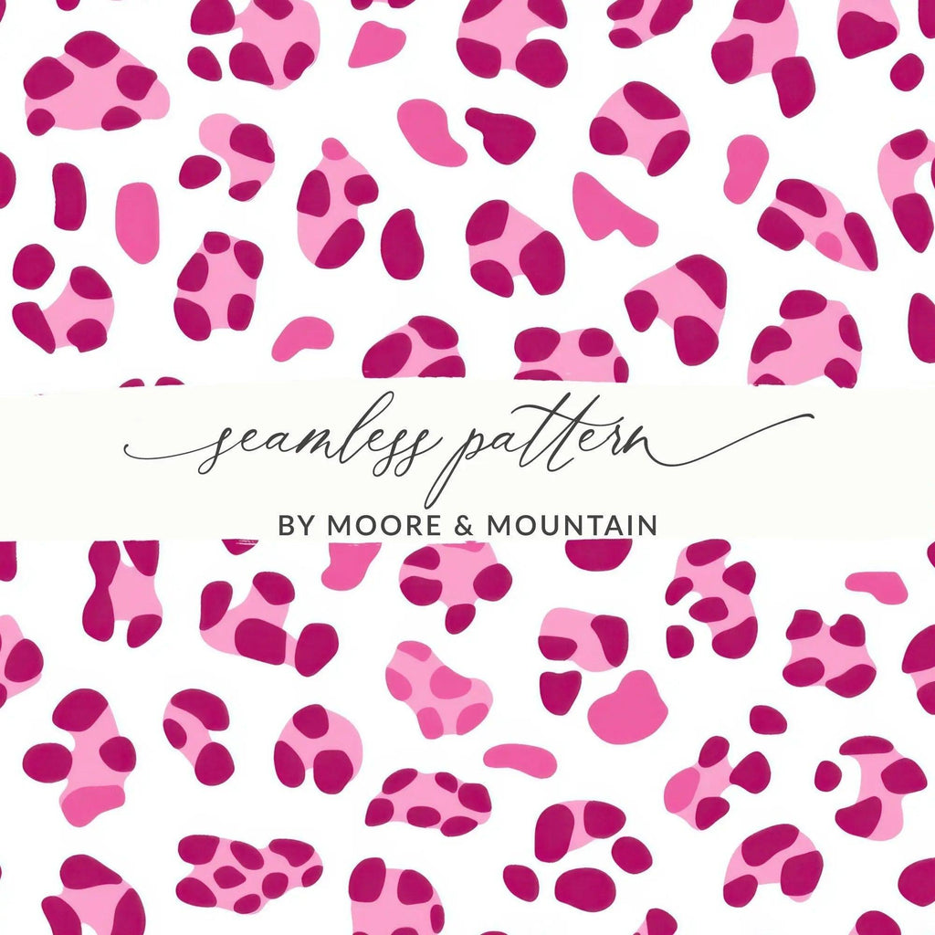 Pink Cow Print Digital Paper, Seamless Pattern for Fabric Design, Girly Aesthetic Background, Y2K Cute Pattern, Digital Scrapbook Paper - Moore and Mountain