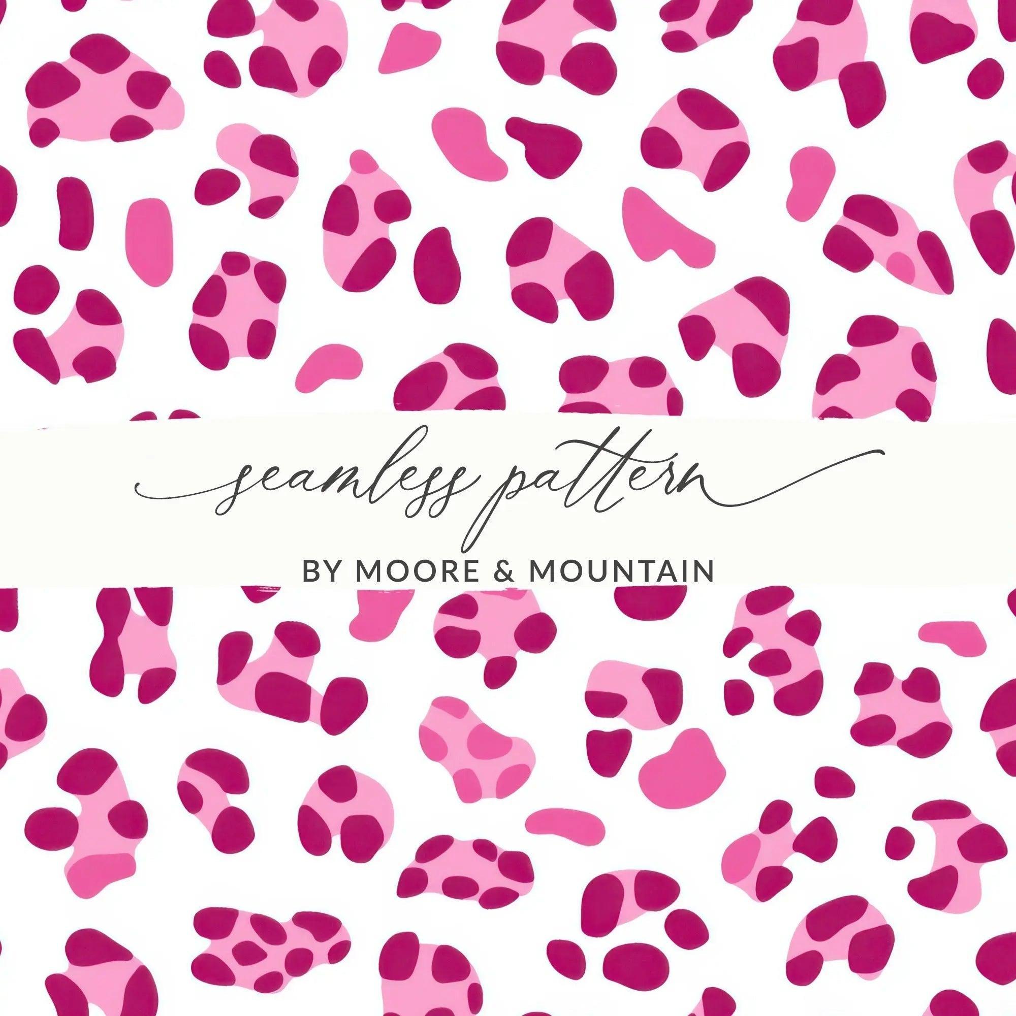 Pink Cow Print Digital Paper, Seamless Pattern for Fabric Design, Girly Aesthetic Background, Y2K Cute Pattern, Digital Scrapbook Paper - Moore and Mountain