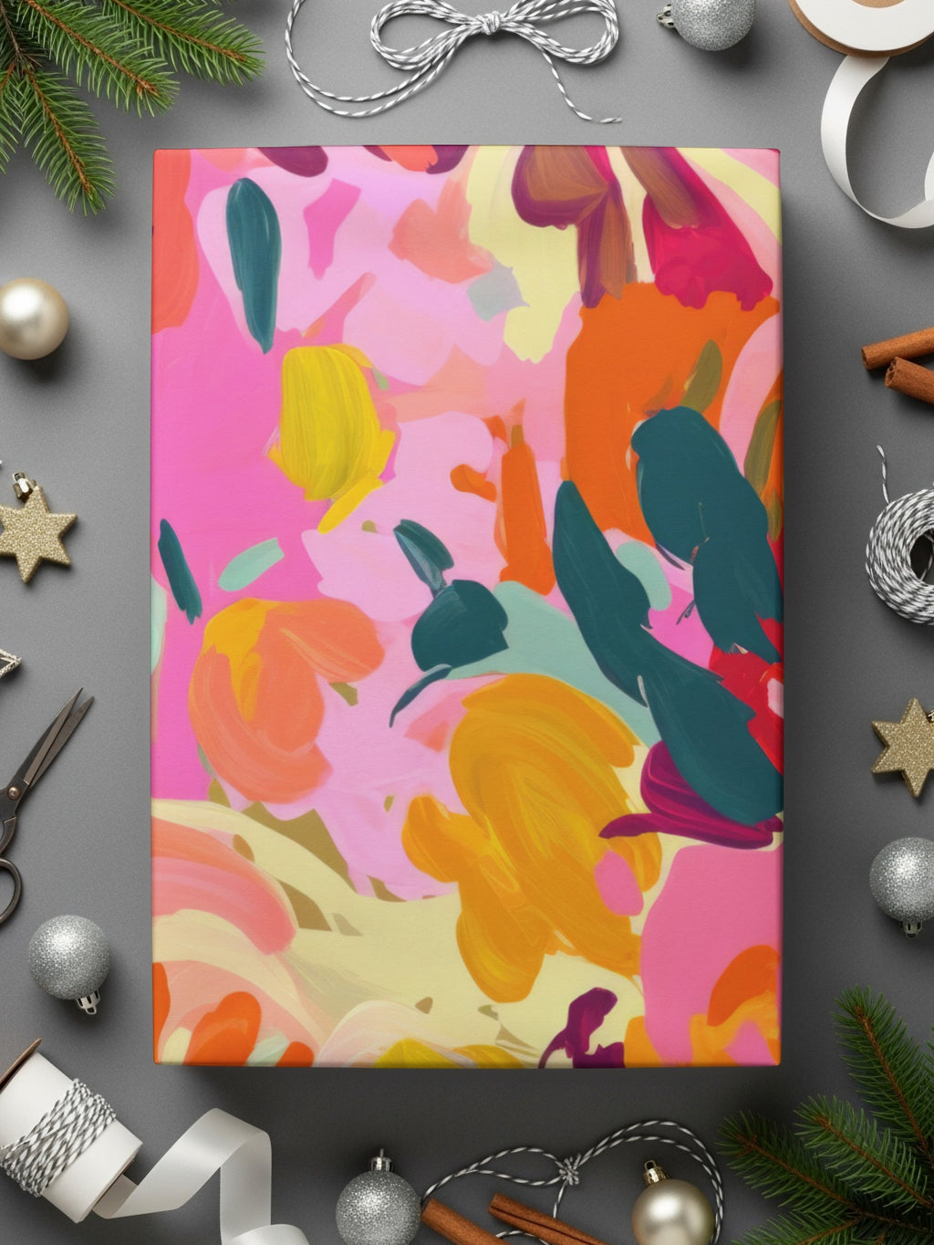 Colorful Abstract Floral Art Wrapped Canvas Product
