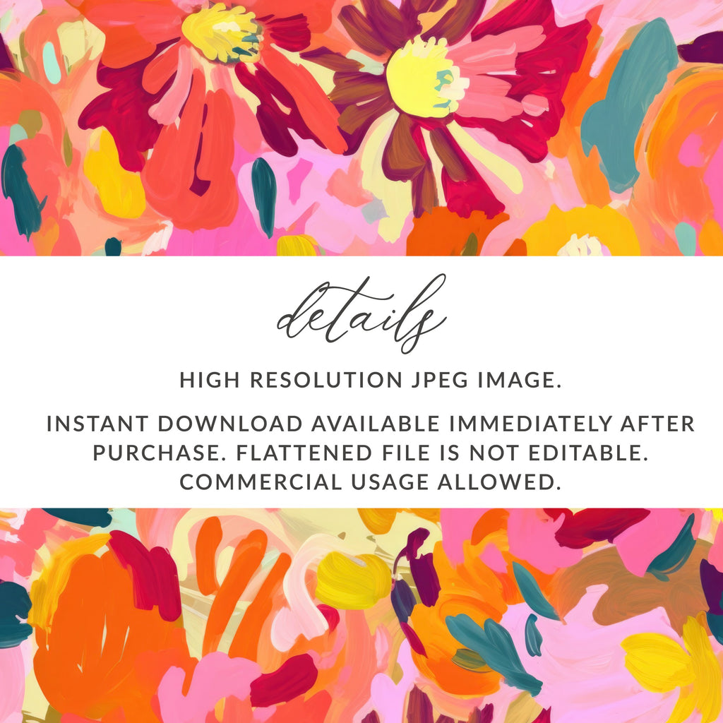 Colorful Floral High Resolution JPEG Instant Download