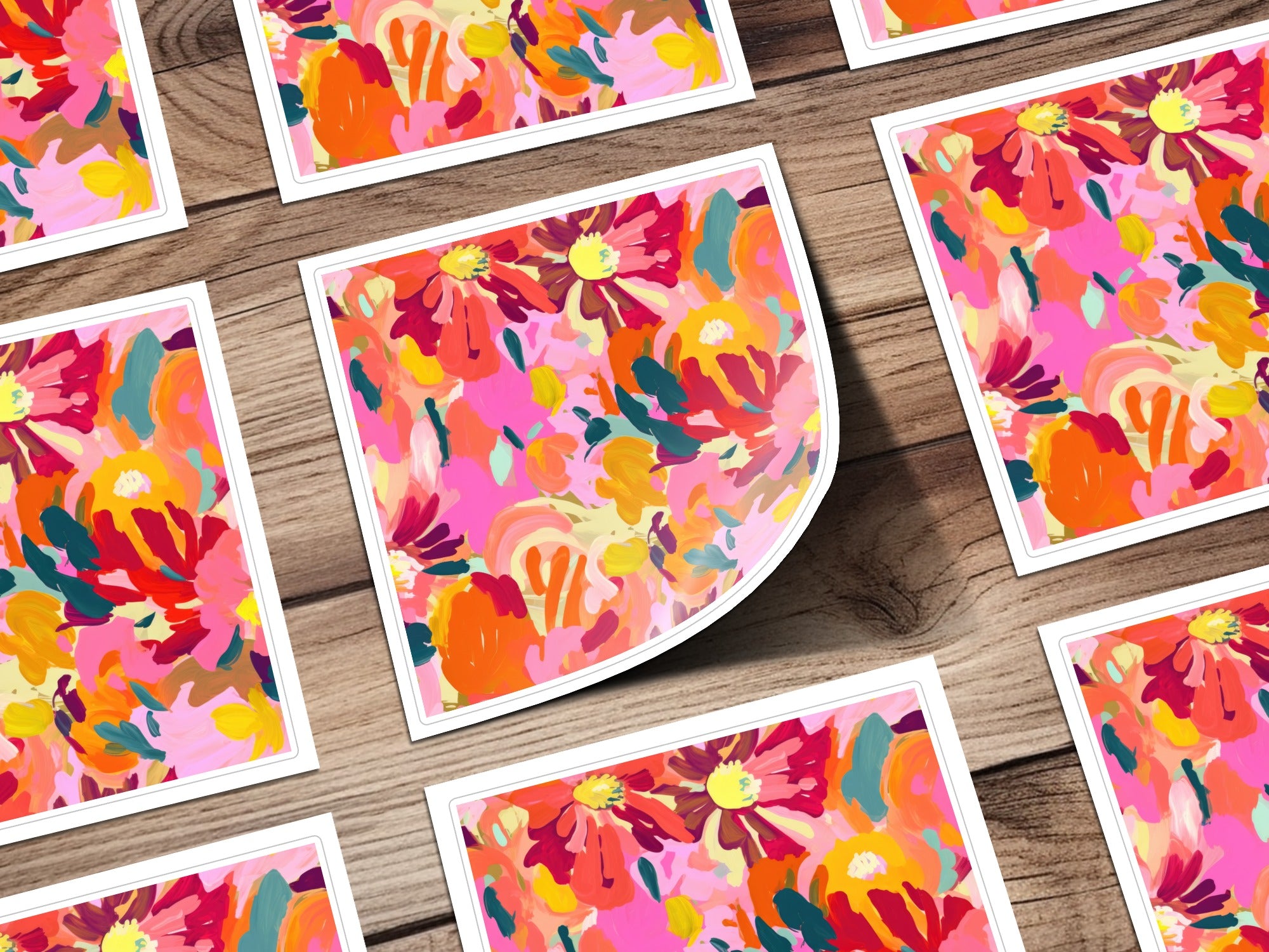Vibrant Abstract Floral Pattern Colorful Decorative Design