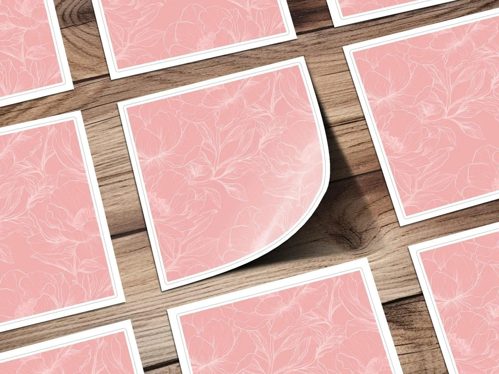 Pink Floral Digital Paper, Peony Flower Pattern, Seamless Pattern JPEG Files, Commercial Use, Print On Demand, Scrapbook Paper, Download - Moore and Mountain
