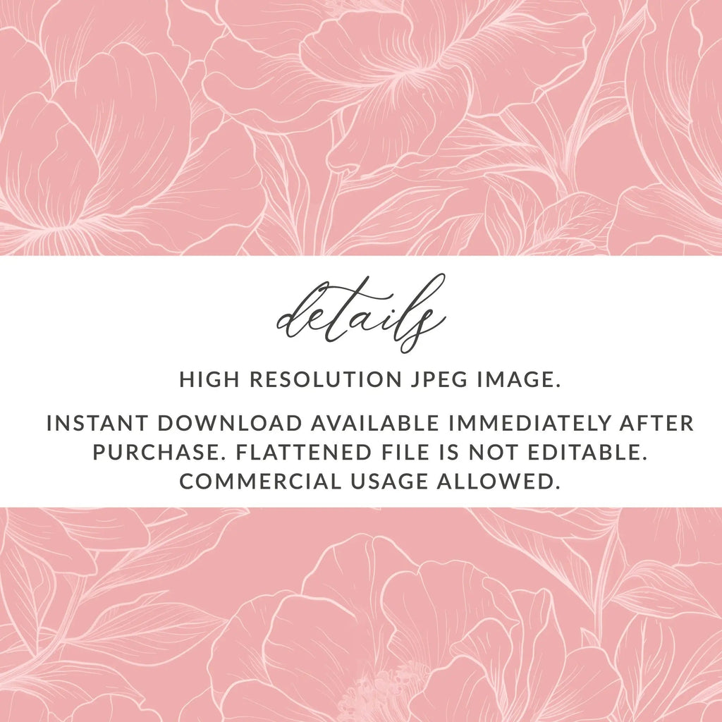 Pink Floral Digital Paper, Peony Flower Pattern, Seamless Pattern JPEG Files, Commercial Use, Print On Demand, Scrapbook Paper, Download - Moore and Mountain