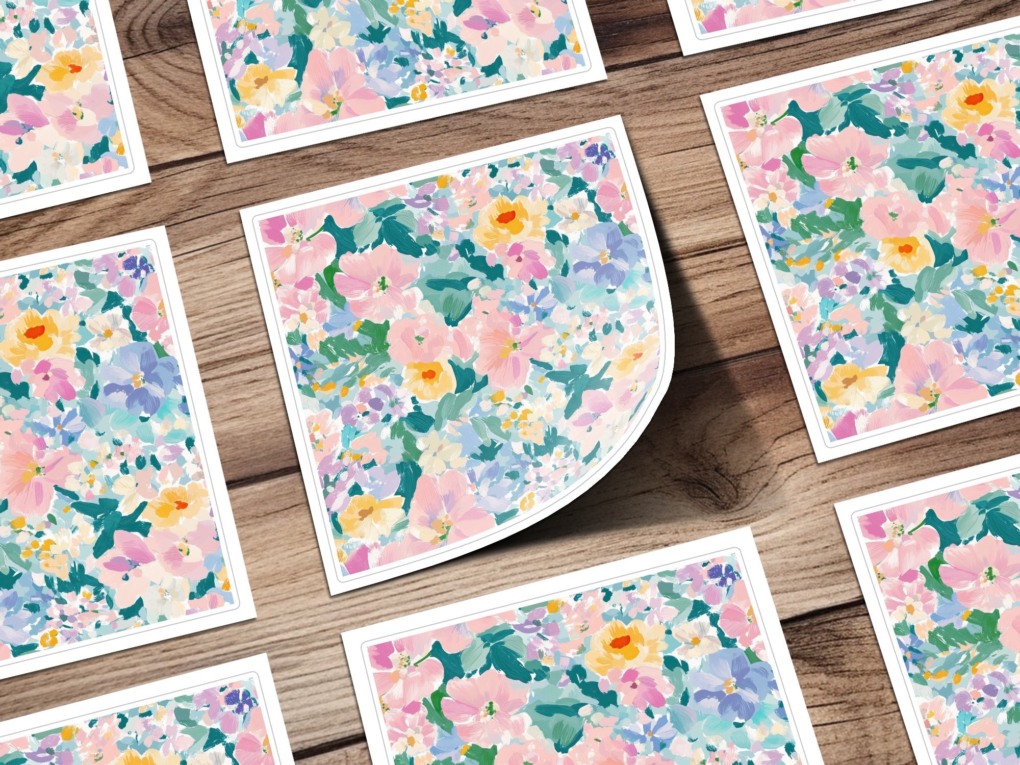 Pink Floral Digital Paper, Watercolor Flower Pattern, Abstract Pastel Background, Spring Garden Seamless Texture, Scrapbook Printable - Moore and Mountain