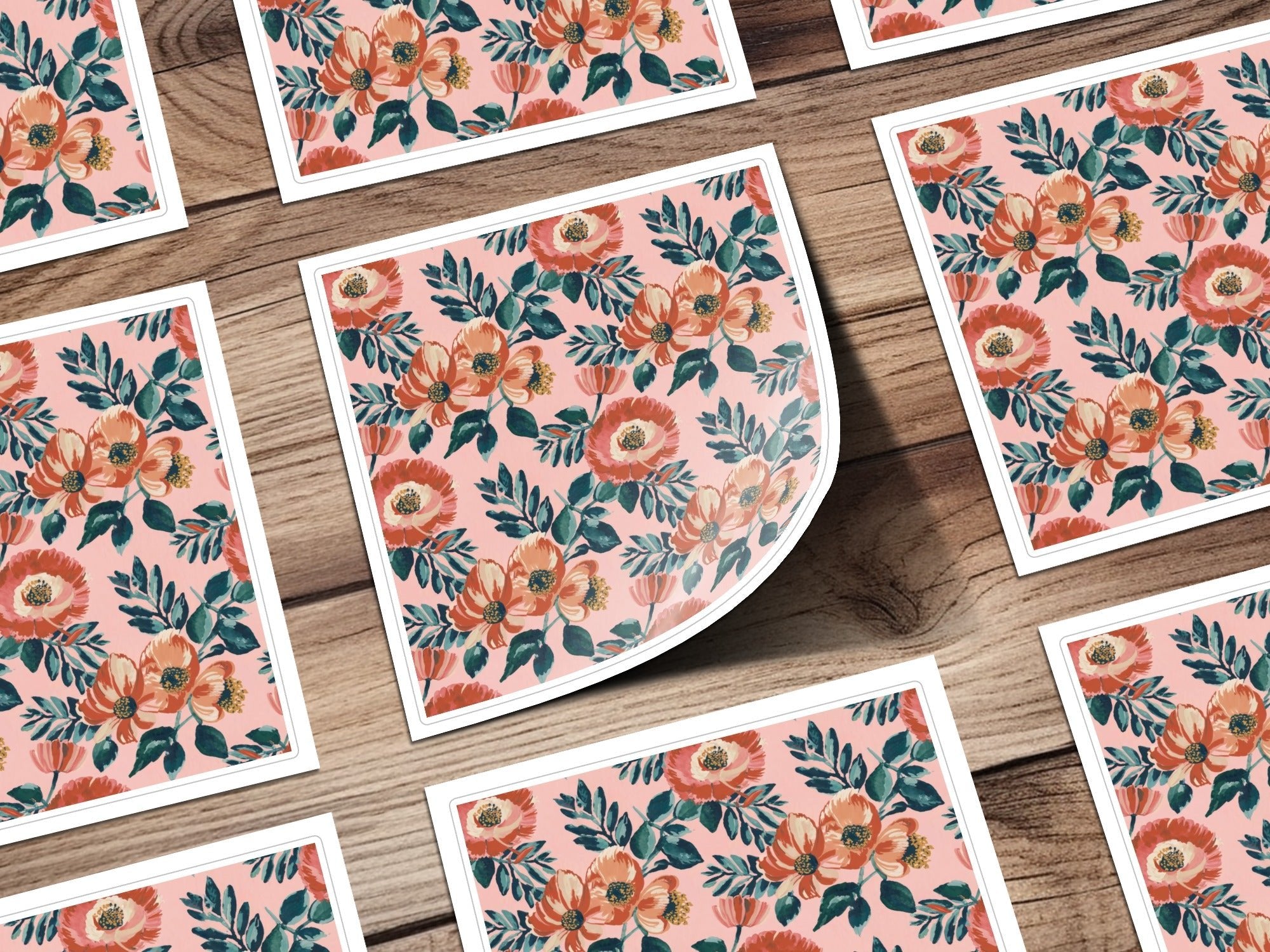 Pink Floral Digital Paper, Watercolor Flower Seamless Pattern, Boho Chic Background, Floral Digital Print, Spring Flower Clipart - Moore and Mountain