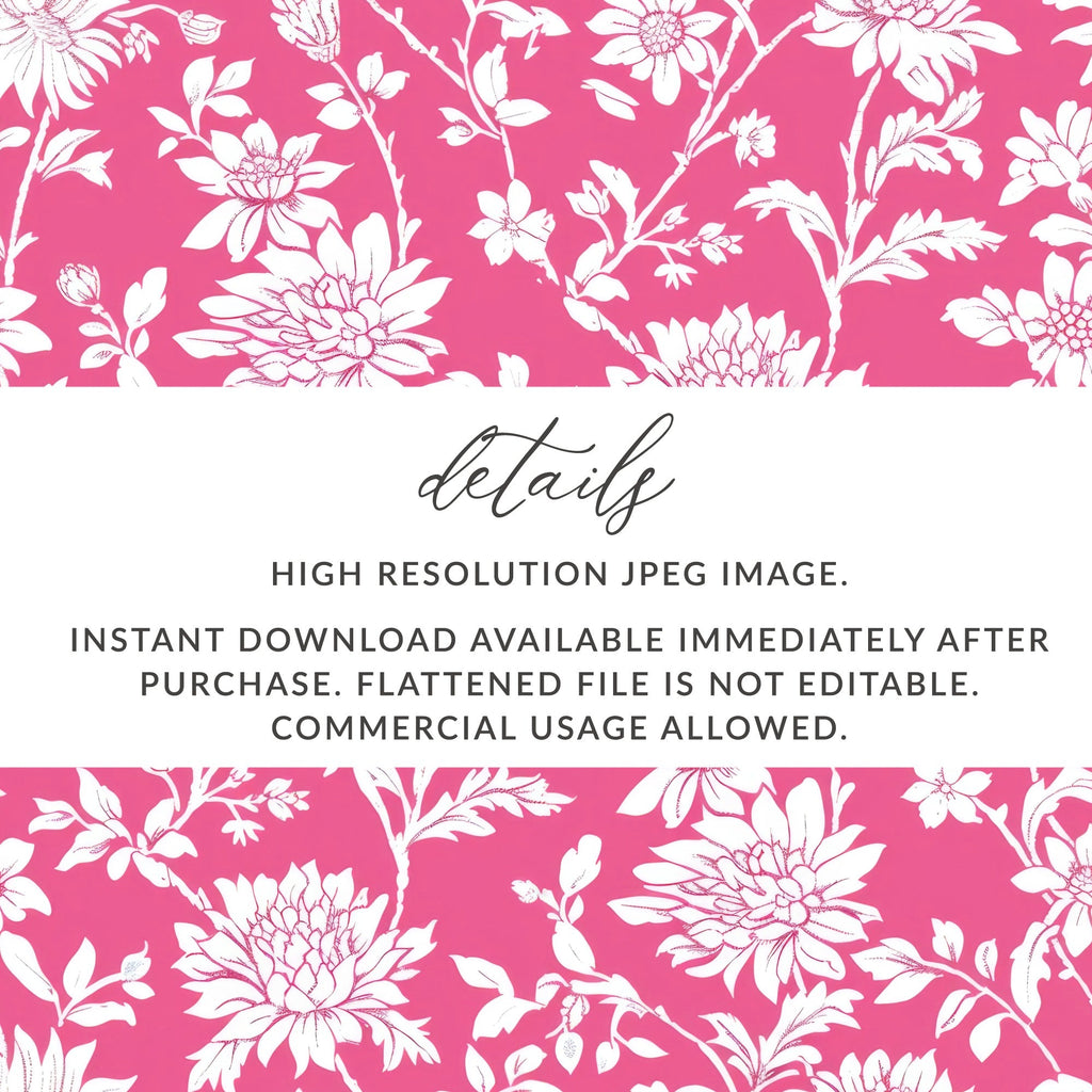 Pink Floral Digital Paper, White Flower Seamless Pattern, Delicate Floral Design, Scrapbook Paper, Printable Fabric Pattern, Digital - Moore and Mountain