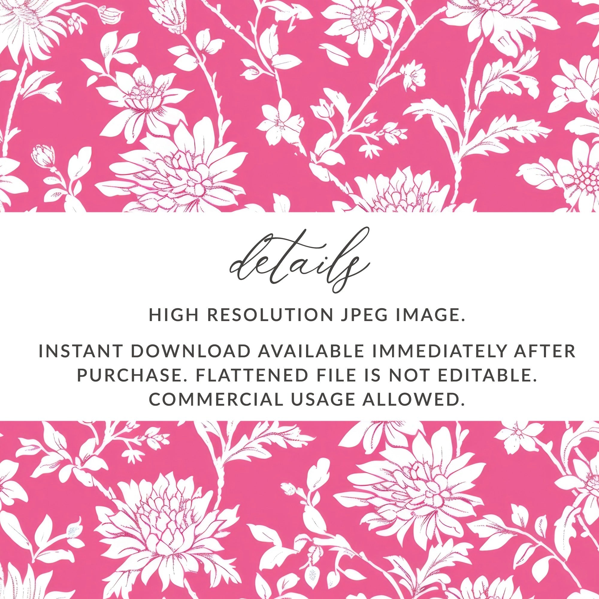 Pink Floral Digital Paper, White Flower Seamless Pattern, Delicate Floral Design, Scrapbook Paper, Printable Fabric Pattern, Digital - Moore and Mountain
