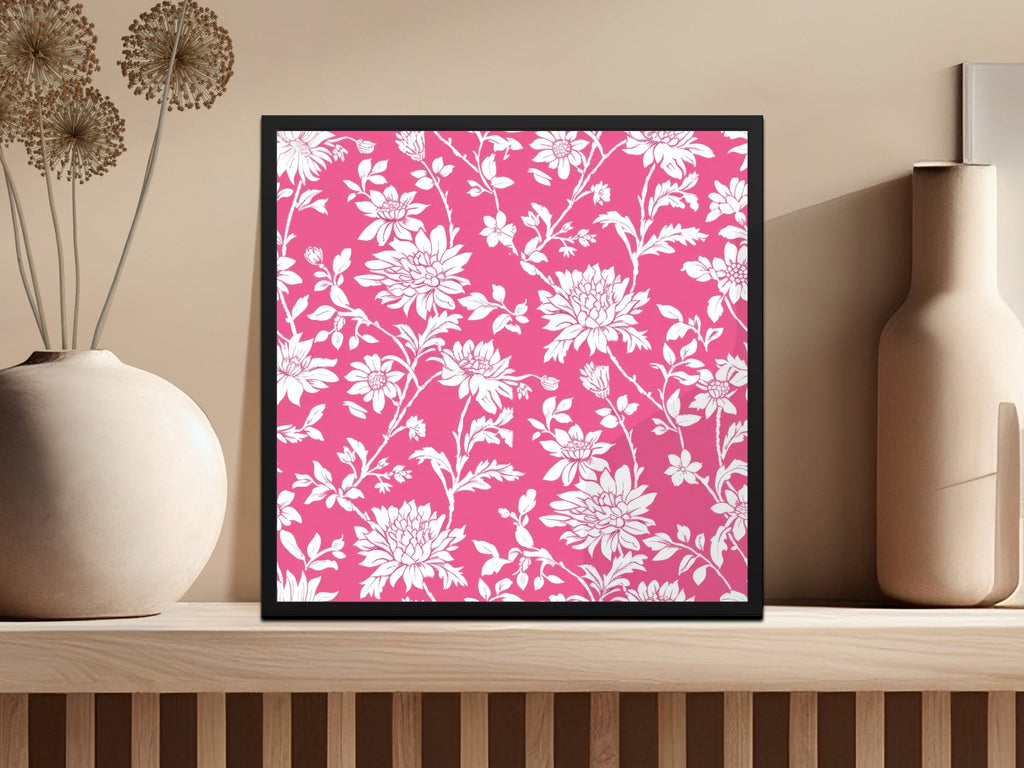 Pink Floral Digital Paper, White Flower Seamless Pattern, Delicate Floral Design, Scrapbook Paper, Printable Fabric Pattern, Digital - Moore and Mountain