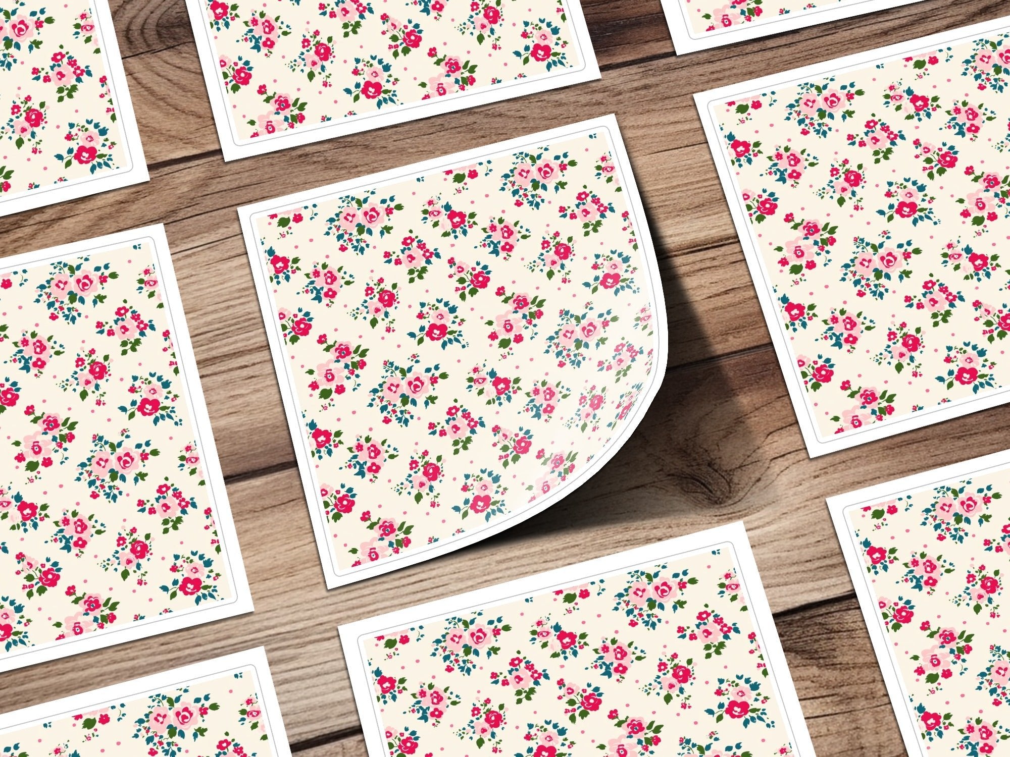Pink Floral Seamless Pattern, Cottagecore Digital Paper, Rose Pattern, Scrapbook Paper, Fabric Design, Floral Digital Files, Digital - Moore and Mountain