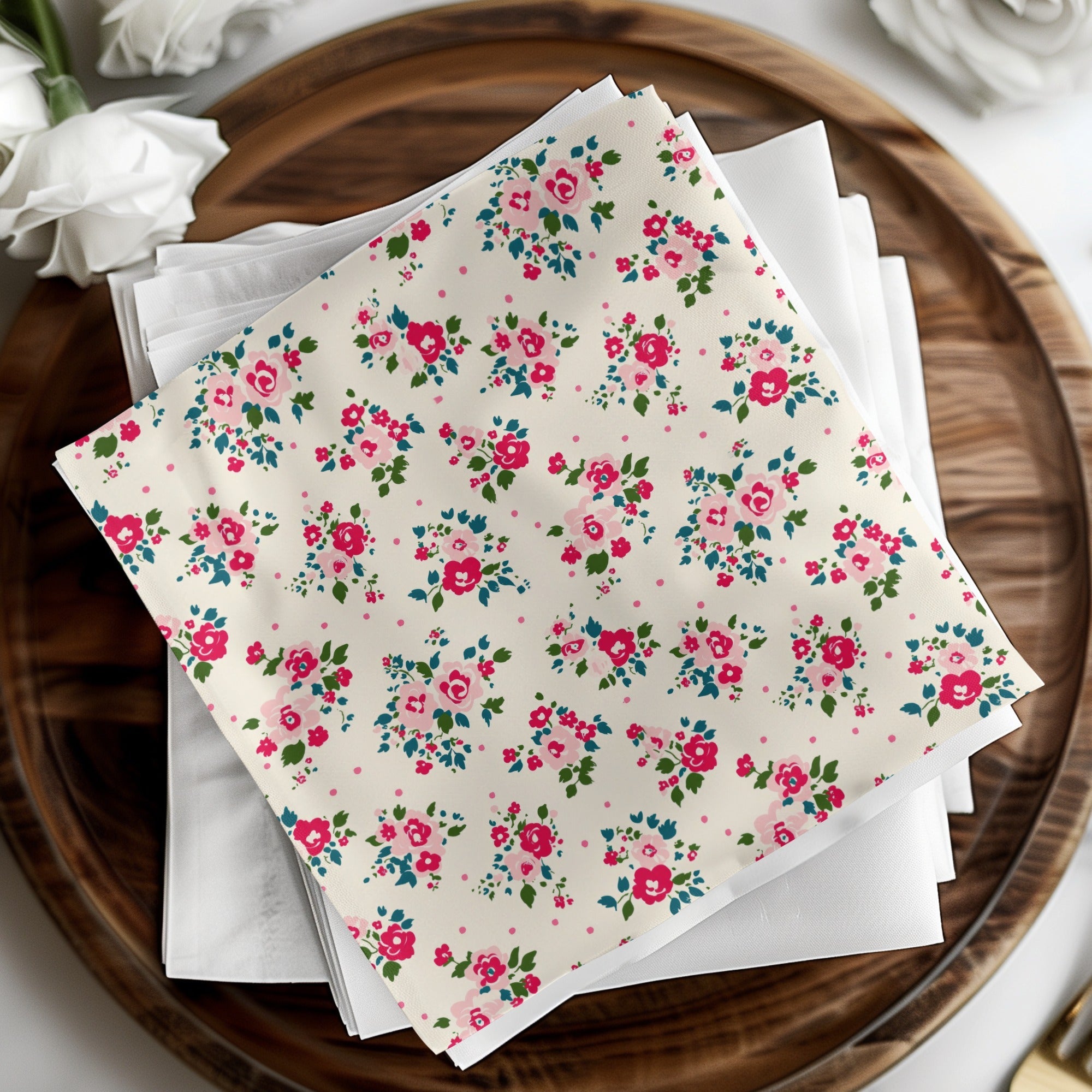 Pink Floral Seamless Pattern, Cottagecore Digital Paper, Rose Pattern, Scrapbook Paper, Fabric Design, Floral Digital Files, Digital - Moore and Mountain