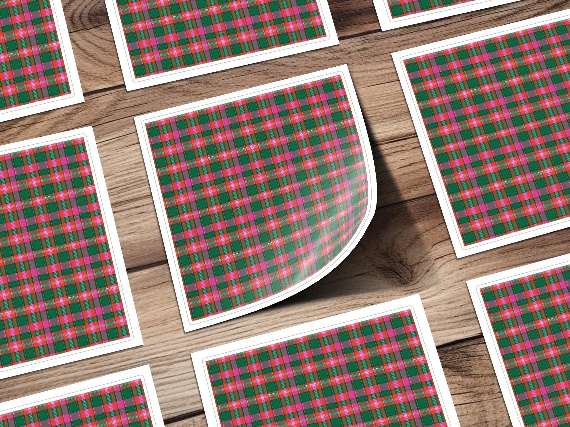 Pink Green Red and Grey Tartan Plaid Pattern Digital - Moore and Mountain