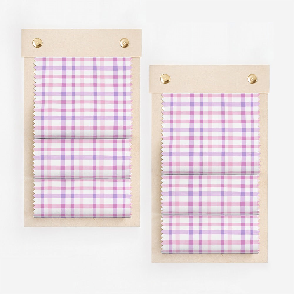 Elegant Pink and Purple Plaid Pattern Window Shades