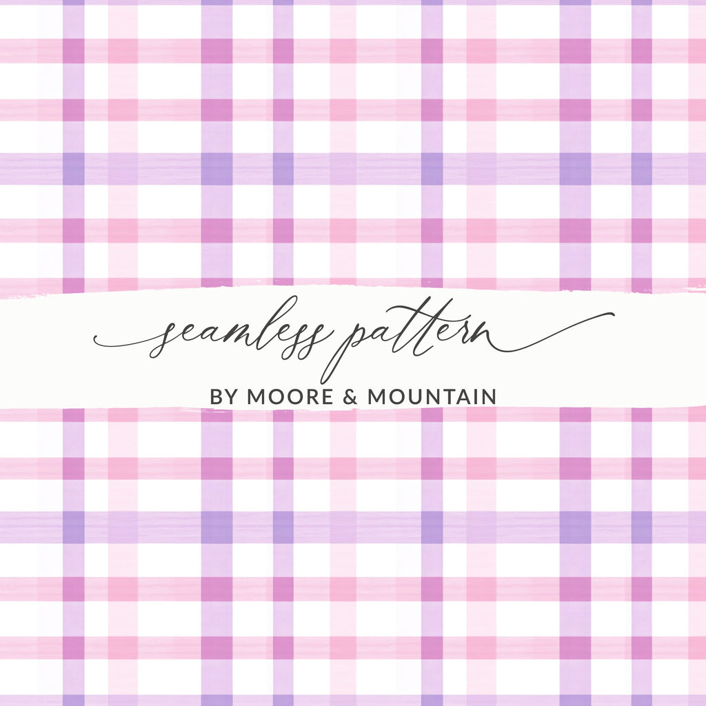 Pink and Purple Plaid Seamless Pattern Design