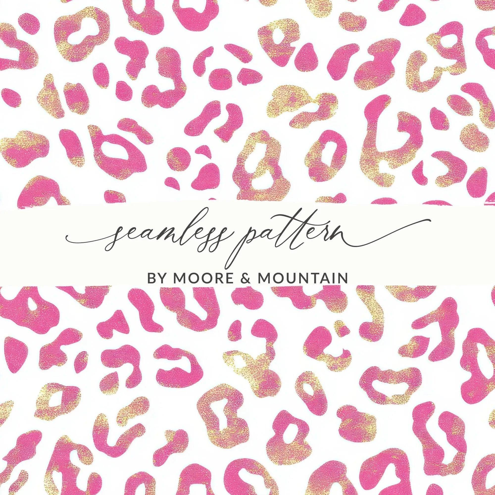Pink Leopard Print Digital Paper, Seamless Animal Skin Pattern, Girly Texture Download, Scrapbooking, Fabric Design, Sublimation, Digital - Moore and Mountain