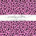 Pink Leopard Print Digital Paper, Seamless Pattern Fabric, Animal Skin JPEG, Commercial Use, Pink and Black, Leopard Skin Digital Download - Moore and Mountain