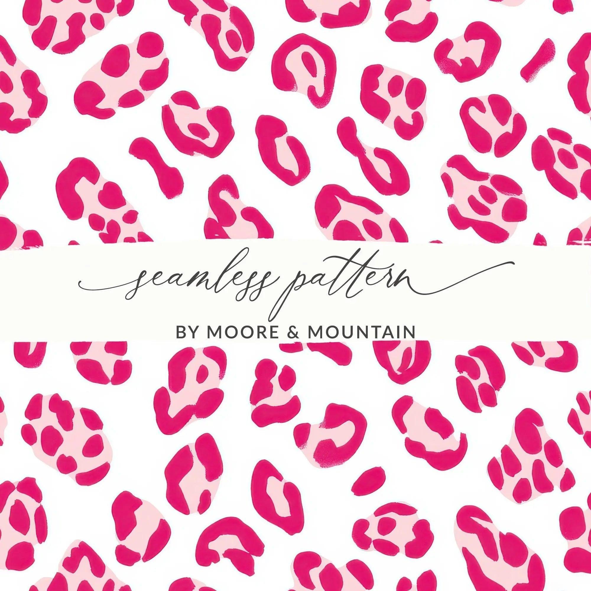 Pink Leopard Print Digital Seamless Pattern, Animal Print Texture, Commercial Use, Scrapbook Paper, Fabric Design, Digital Paper - Moore and Mountain