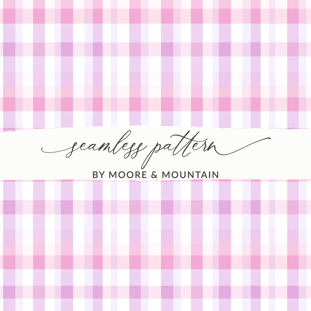 Pink and Purple Plaid Seamless Pattern Design Graphic