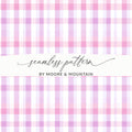 Pink and Purple Plaid Seamless Pattern Design Graphic