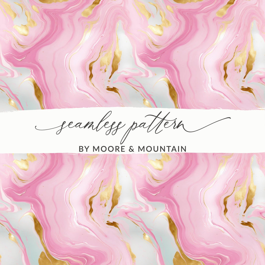 Pink Marble Gold T-Shirt, Digital Art, Seamless Pattern, Trendy Design, Abstract Art, Marble Print, Aesthetic Design, Home Decor - Moore and Mountain