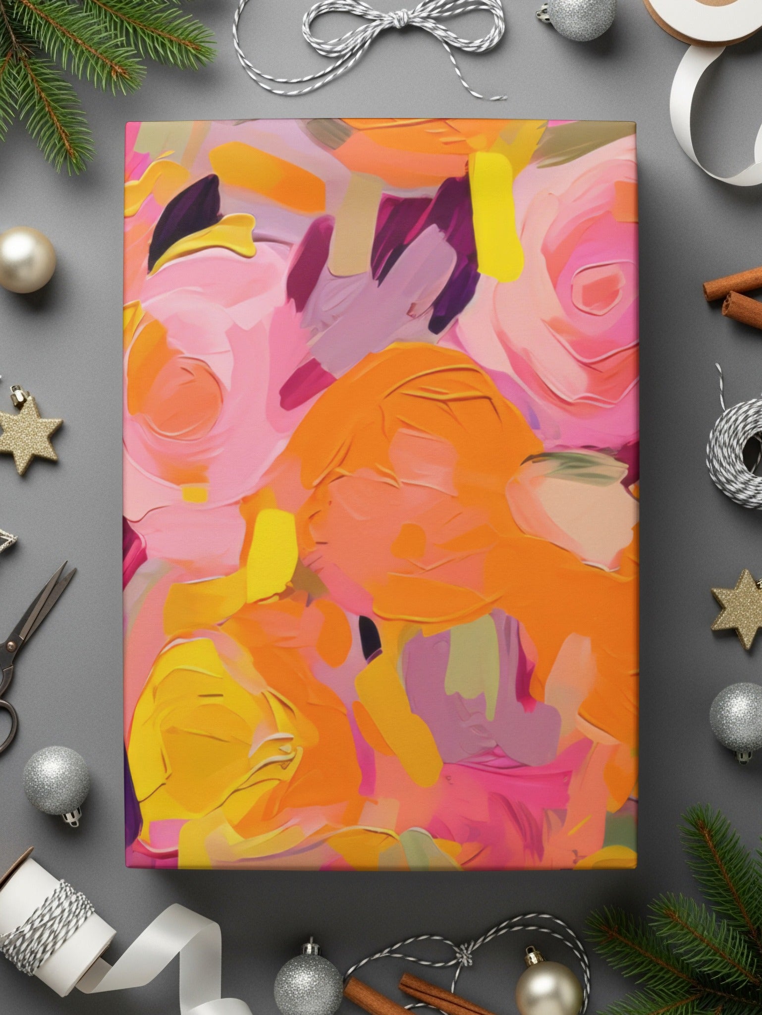 Bright Abstract Floral Art Canvas for Home Decor