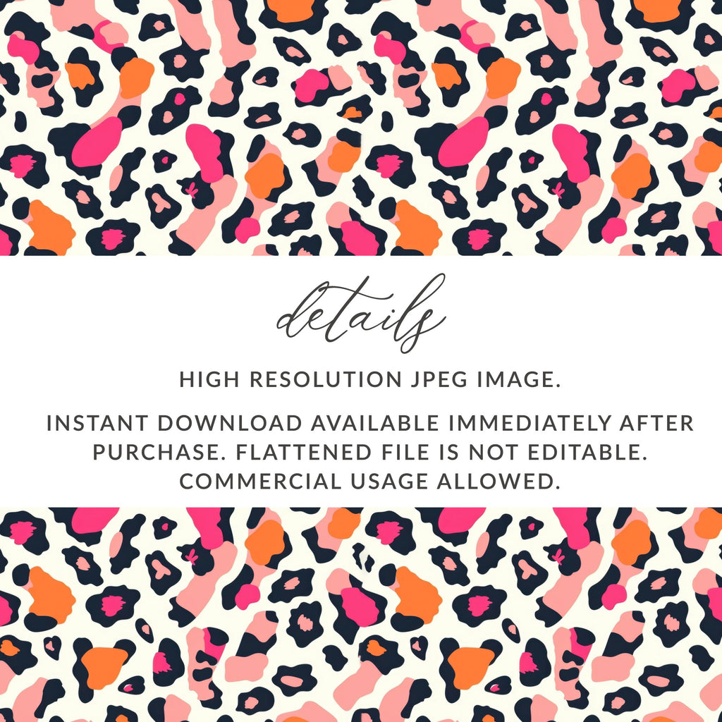 High Resolution Colorful Leopard Print Digital Image