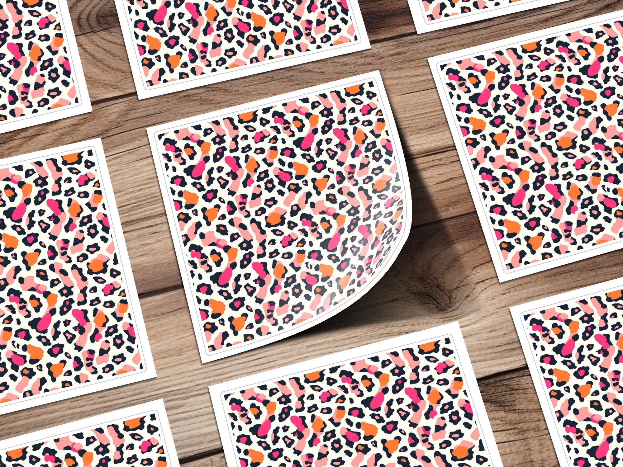 Vibrant Leopard Print Pattern Colorful Design Sheets
