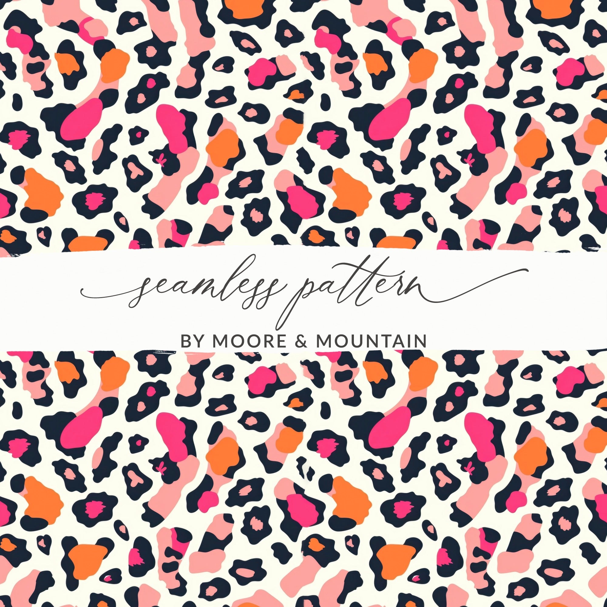 Colorful Leopard Print Seamless Pattern by Moore & Mountain