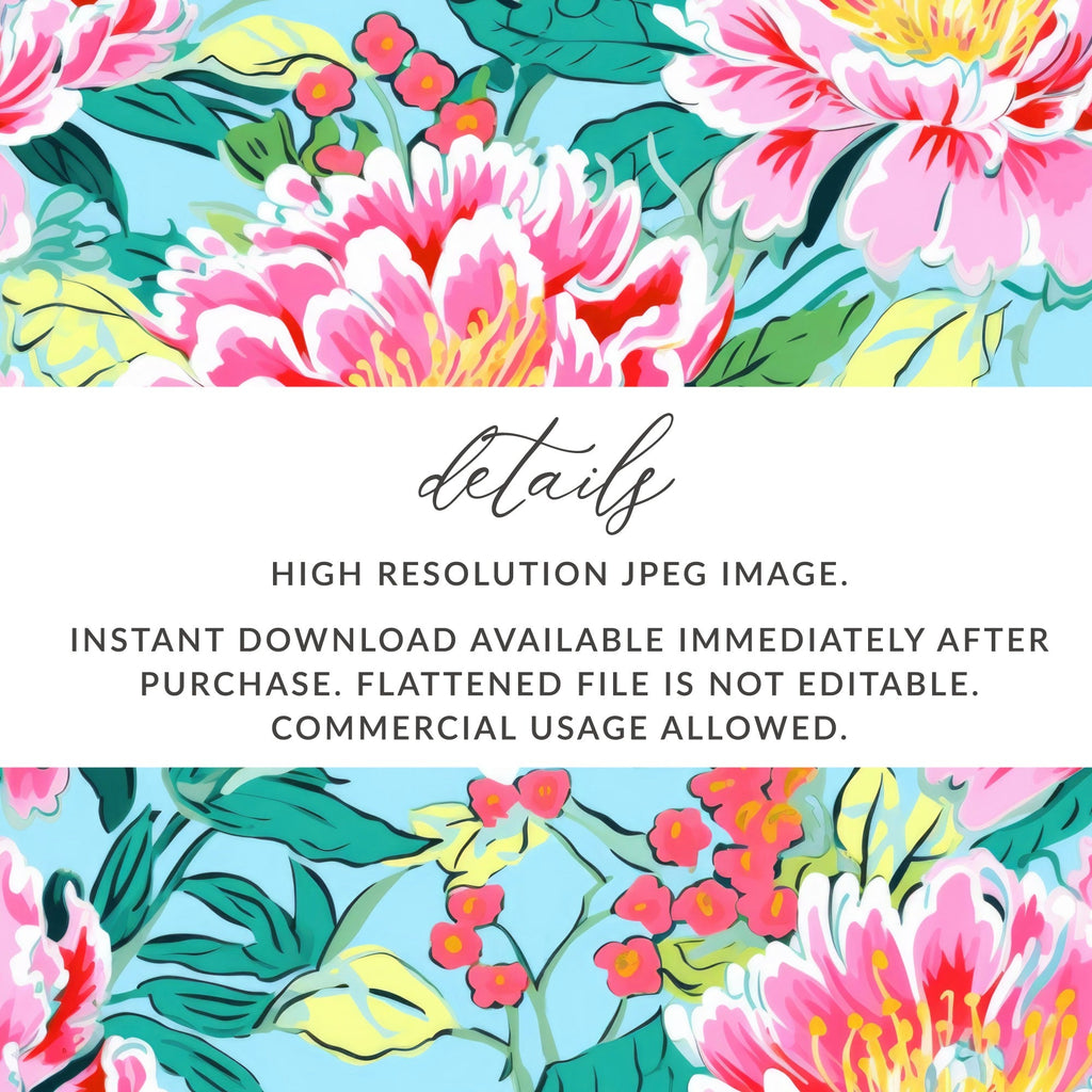Pink Peony Digital Paper, Floral Pattern, Seamless Pattern, Printable Paper, Digital Download, Fabric Design, Scrapbook Paper - Moore and Mountain