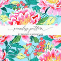 Pink Peony Digital Paper, Floral Pattern, Seamless Pattern, Printable Paper, Digital Download, Fabric Design, Scrapbook Paper - Moore and Mountain