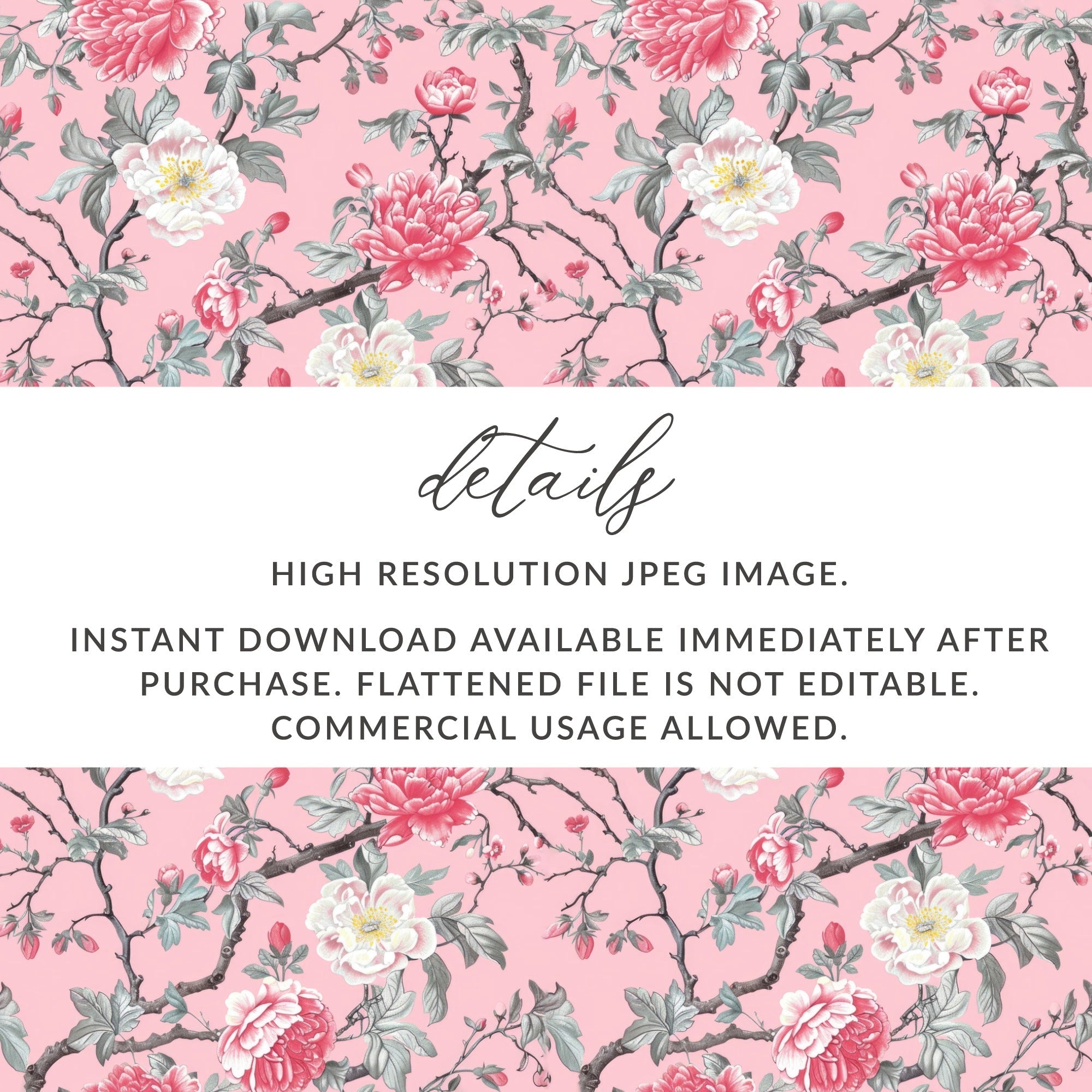 Pink Peony Digital Paper, Floral Seamless Pattern, Flower Digital Download, Blush Pink Wallpaper, Scrapbook Paper, Repeating Pattern - Moore and Mountain