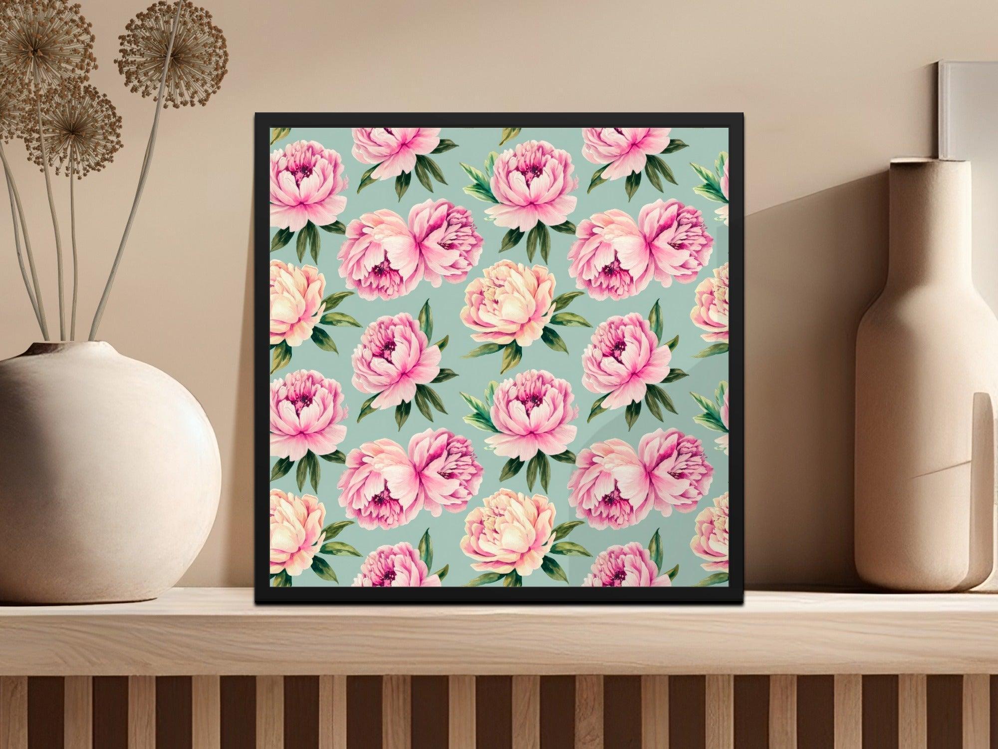 Pink Peony Digital Paper, Seamless Floral Pattern, Watercolor Flower Design, Commercial Use, Fabric Design, 12x12 JPEG, Scrapbook Paper - Moore and Mountain