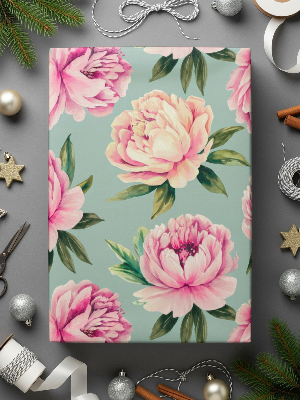 Pink Peony Digital Paper, Seamless Floral Pattern, Watercolor Flower Design, Commercial Use, Fabric Design, 12x12 JPEG, Scrapbook Paper - Moore and Mountain