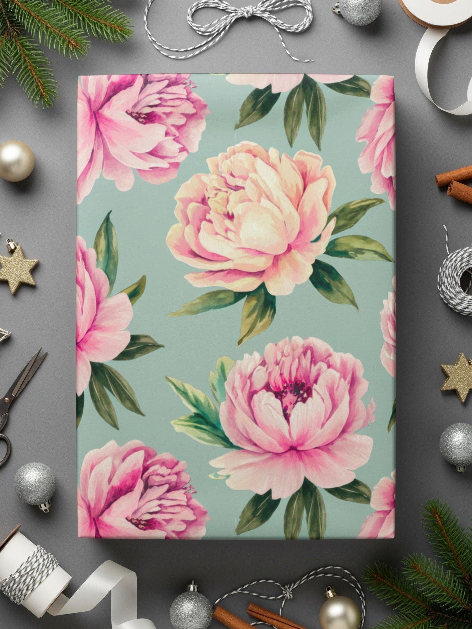 Pink Peony Digital Paper, Seamless Floral Pattern, Watercolor Flower Design, Commercial Use, Fabric Design, 12x12 JPEG, Scrapbook Paper - Moore and Mountain
