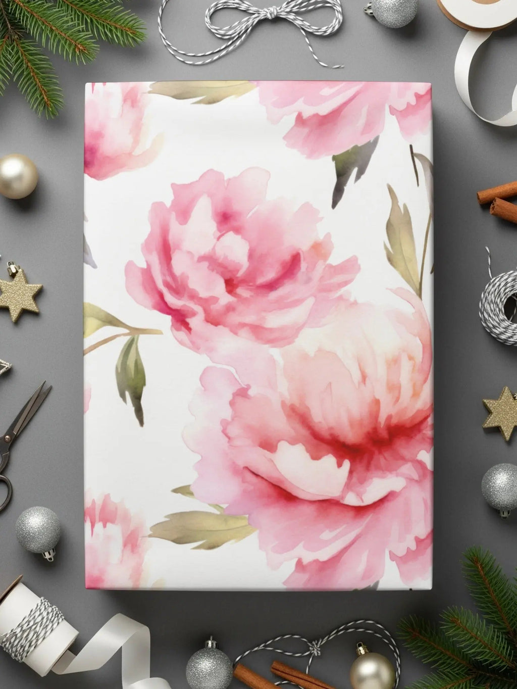 Pink Peony Digital Paper, Watercolor Floral Pattern, Seamless Flower Digital Design, Scrapbooking Paper, Fabric Design, Commercial Use - Moore and Mountain