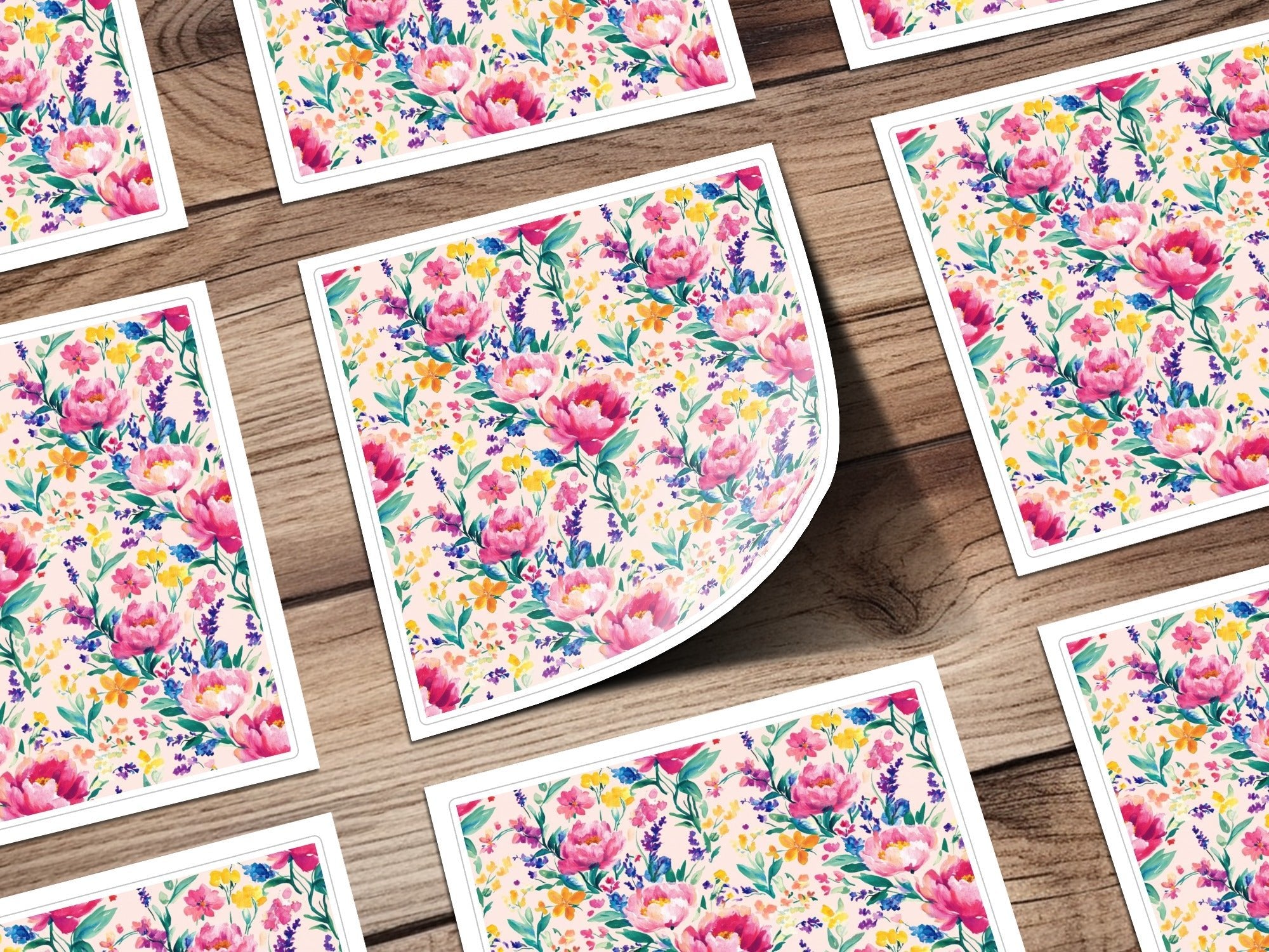 Pink Peony Floral Watercolor Digital Paper, Summer Flower Pattern, Watercolor Floral Design, Seamless Flower Pattern, Scrapbook Paper - Moore and Mountain