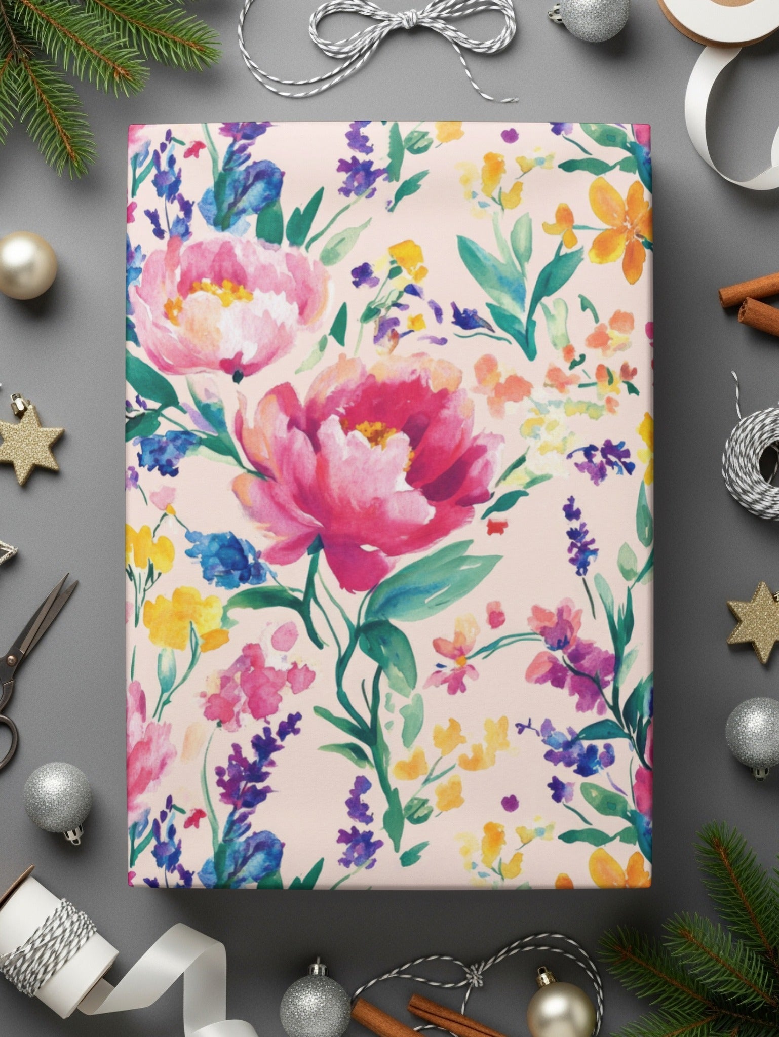 Pink Peony Floral Watercolor Digital Paper, Summer Flower Pattern, Watercolor Floral Design, Seamless Flower Pattern, Scrapbook Paper - Moore and Mountain