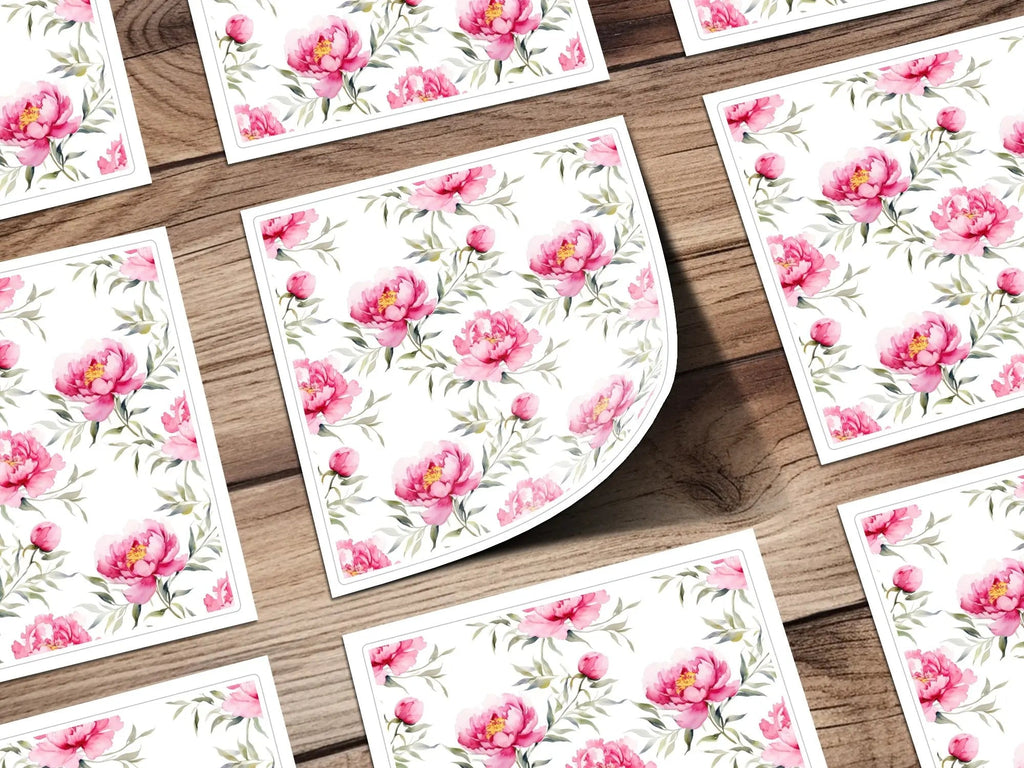 Pink Peony Seamless Pattern, Watercolor Floral Design, Digital Paper, Scrapbooking, Fabric Print, Background, Digital Download - Moore and Mountain