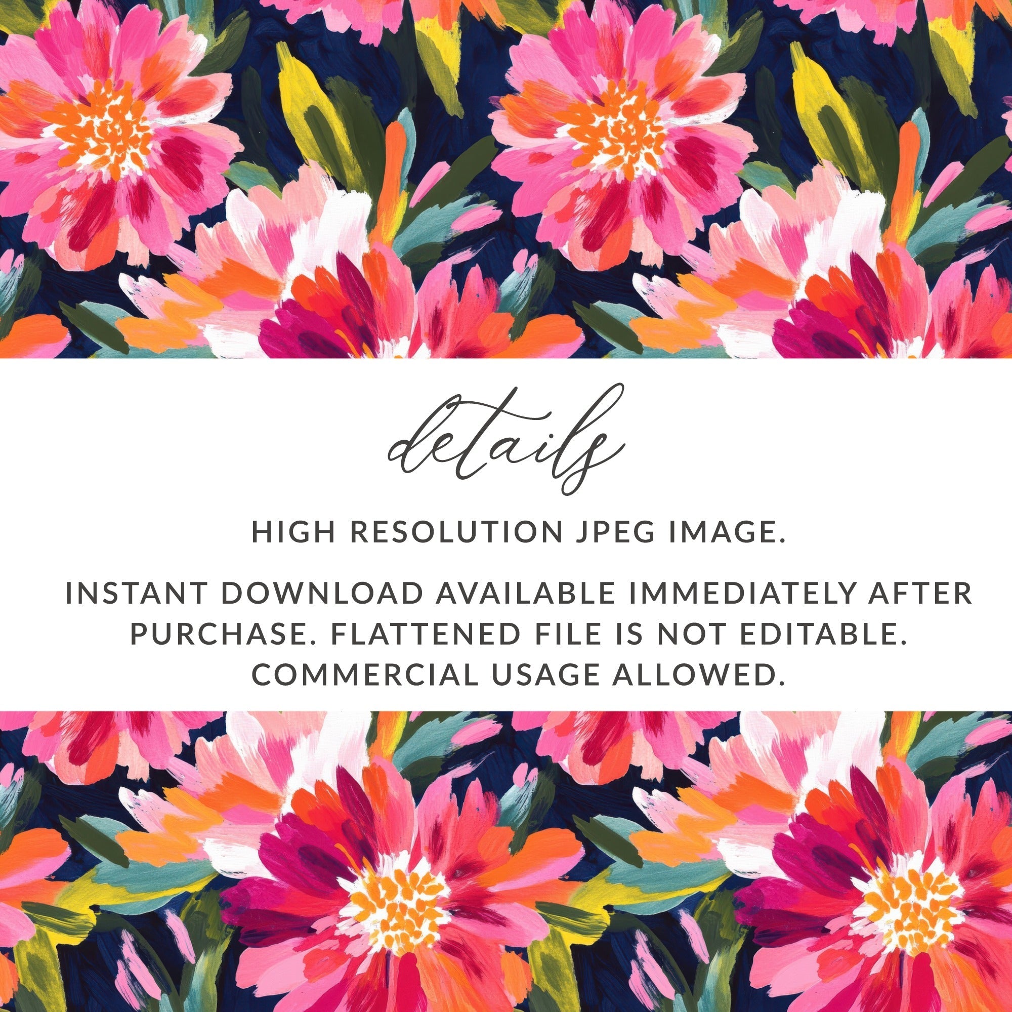 Pink Peony Seamless Pattern Watercolor Peonies Pattern Pink and Navy Blue - Moore and Mountain