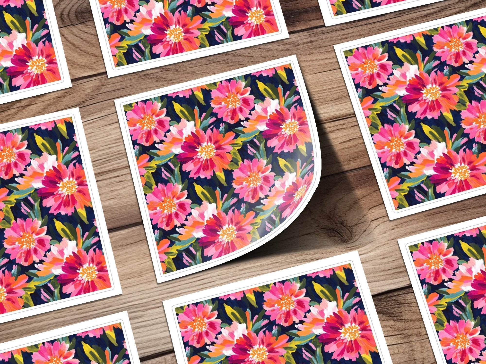 Pink Peony Seamless Pattern Watercolor Peonies Pattern Pink and Navy Blue - Moore and Mountain