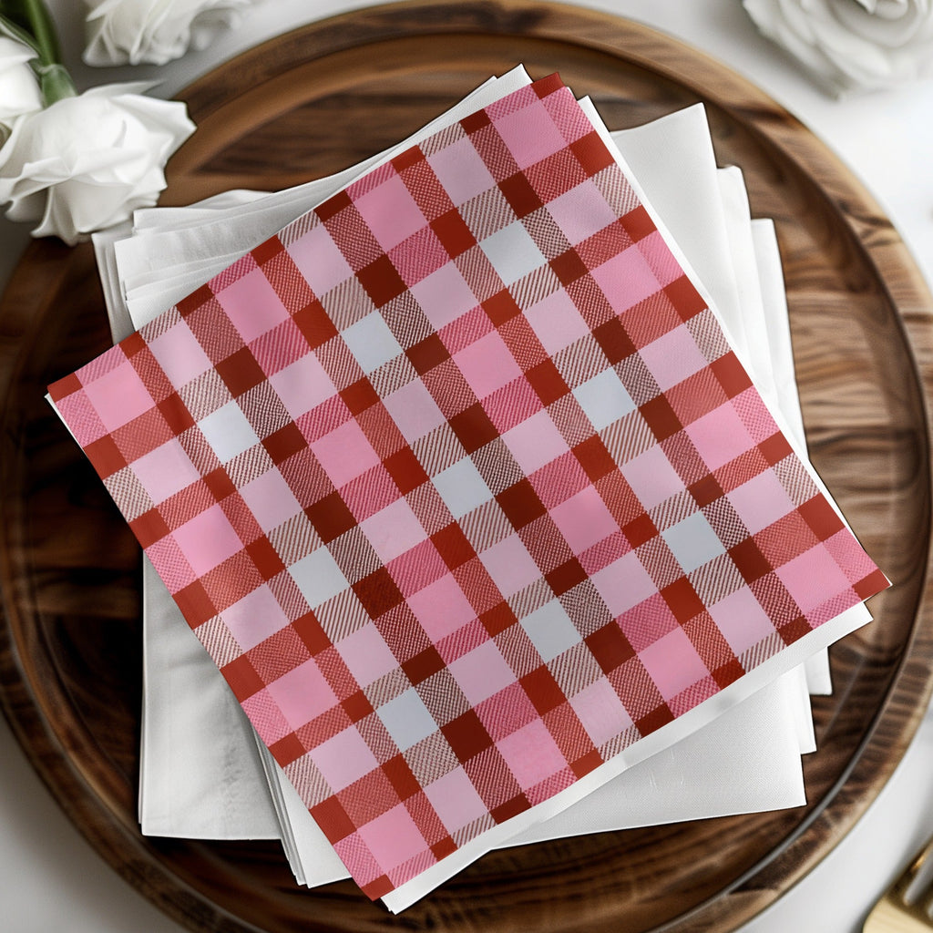 Pink Plaid Digital Paper, Seamless Check Pattern, Tartan Background, Digital Download, Scrapbook Paper, Fabric Design, 12x12 JPEG - Moore and Mountain