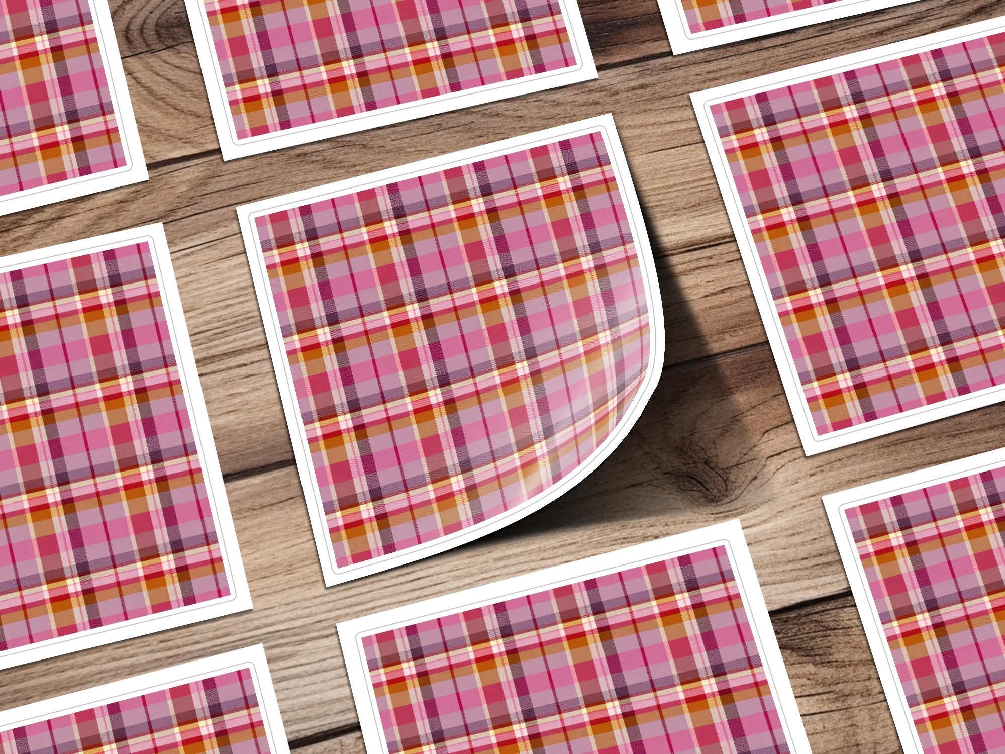 Pink Plaid Digital Paper, Seamless Tartan Pattern, Scrapbook Paper, Commercial Use, 12x12 JPEG Files, 2 Scales, Fabric Design - Moore and Mountain