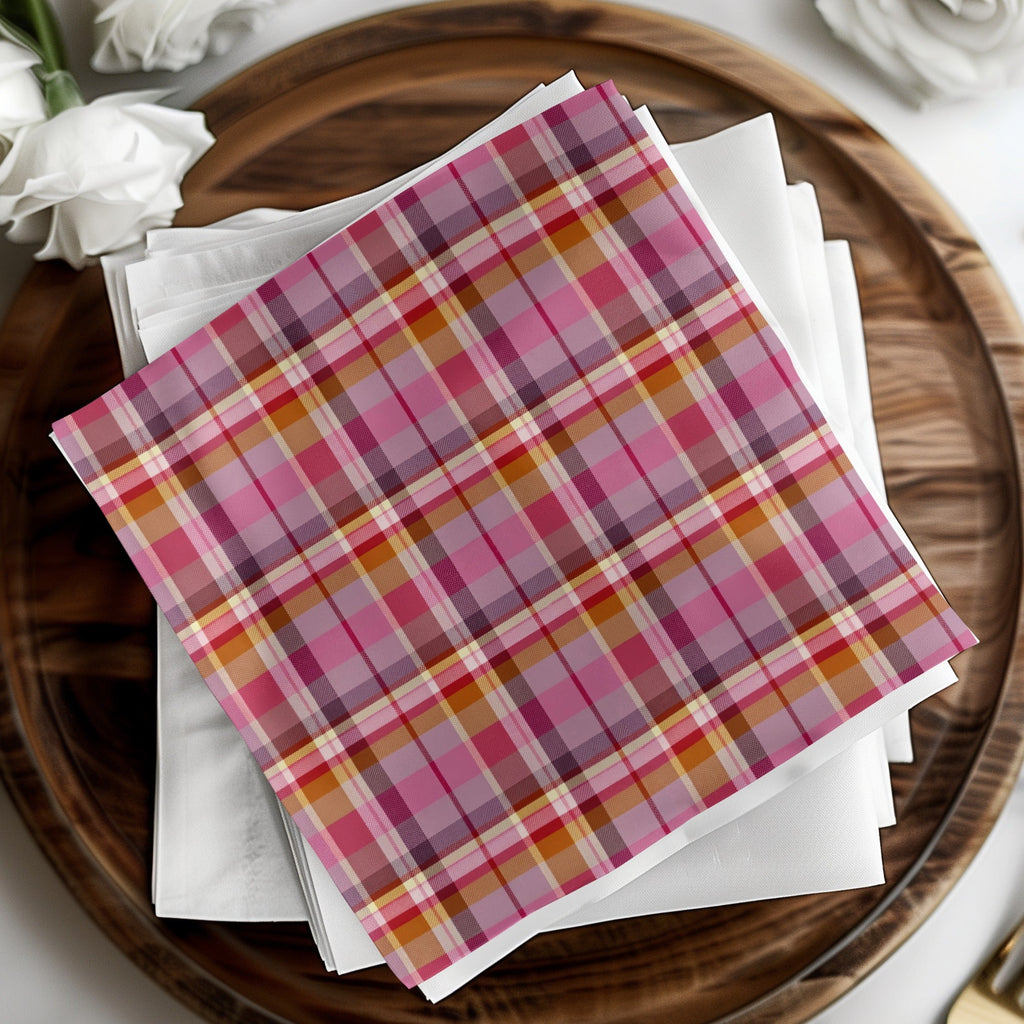 Pink Plaid Digital Paper, Seamless Tartan Pattern, Scrapbook Paper, Commercial Use, 12x12 JPEG Files, 2 Scales, Fabric Design - Moore and Mountain