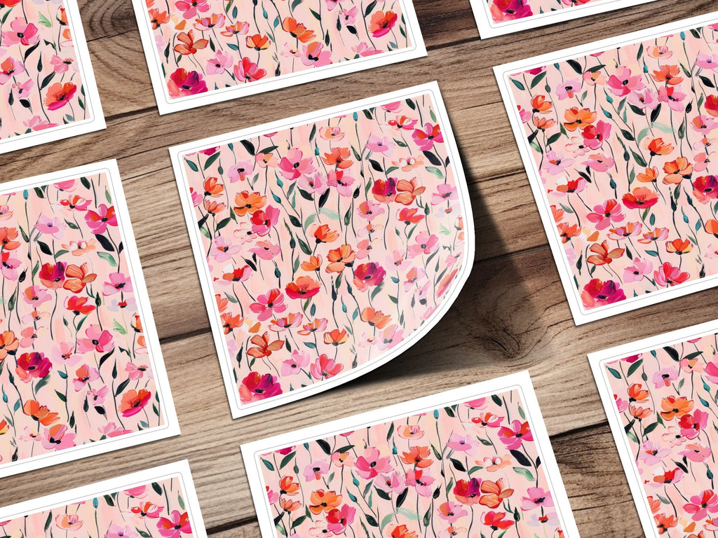 Pink Poppy T-Shirt, Digital File, Floral Design, Printable Art, Seamless Pattern, Fabric Design, Flower Background, Gift Idea - Moore and Mountain