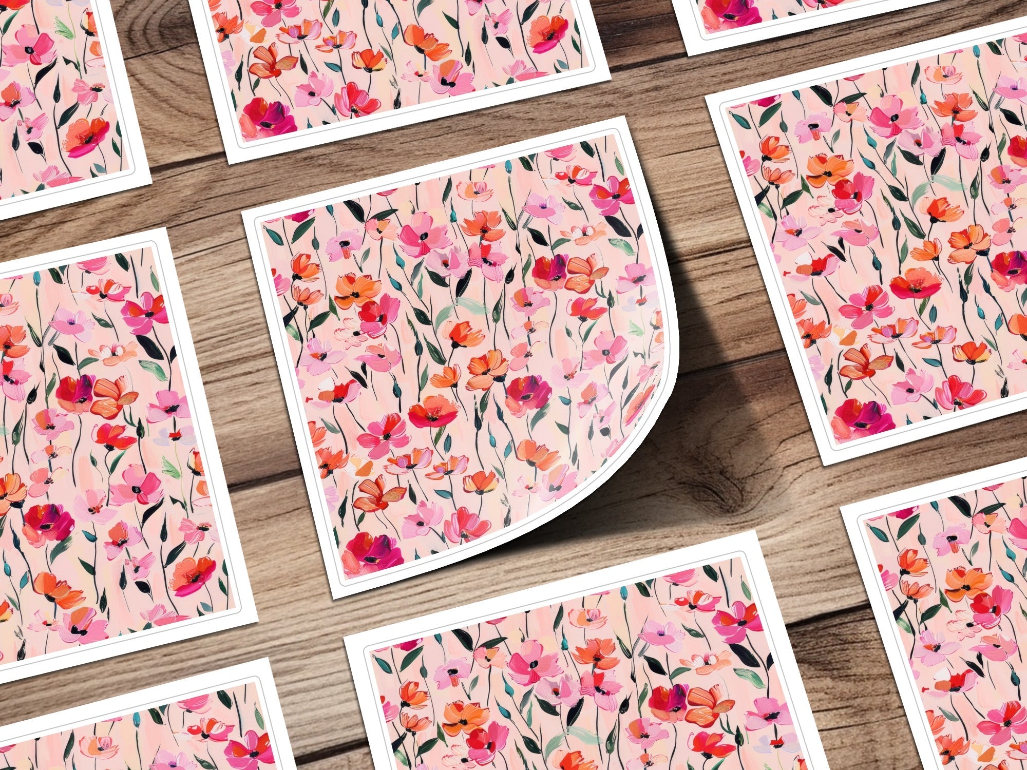 Pink Poppy T-Shirt, Digital File, Floral Design, Printable Art, Seamless Pattern, Fabric Design, Flower Background, Gift Idea - Moore and Mountain
