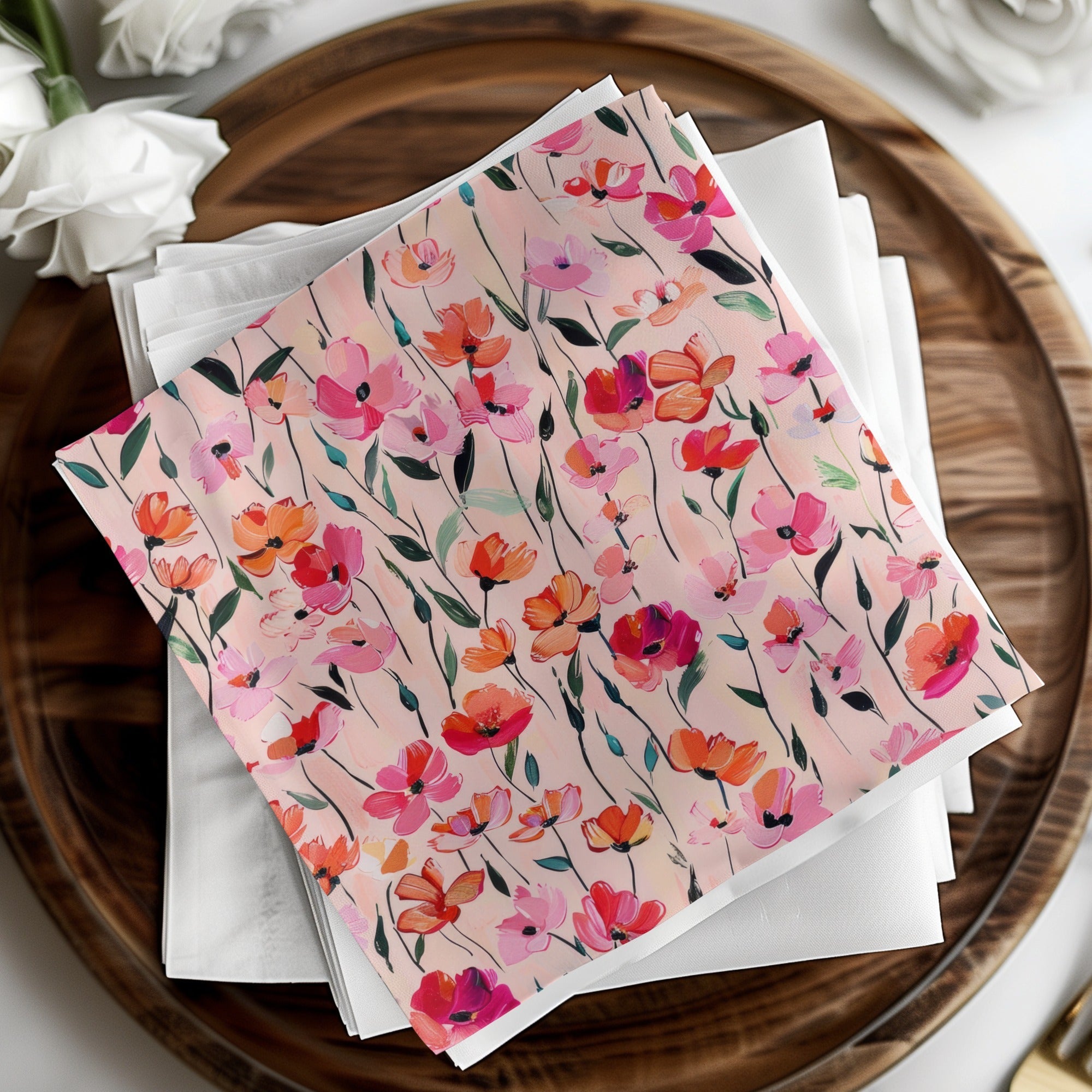 Pink Poppy T-Shirt, Digital File, Floral Design, Printable Art, Seamless Pattern, Fabric Design, Flower Background, Gift Idea - Moore and Mountain